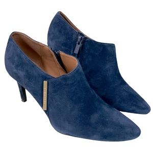 CALVIN KLEIN Jeanna Blue Suede Bootie - Sz 6.5